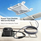 Starlink Mini Car Adapter, 12V to 24V Vehicle Power Supply with 30V 2A DC Output, 4-in-1 Starlink Mini Car Charger with USB-C, USB-A, 120W Socket & LED Display for RV, Camping, Truck, SUV