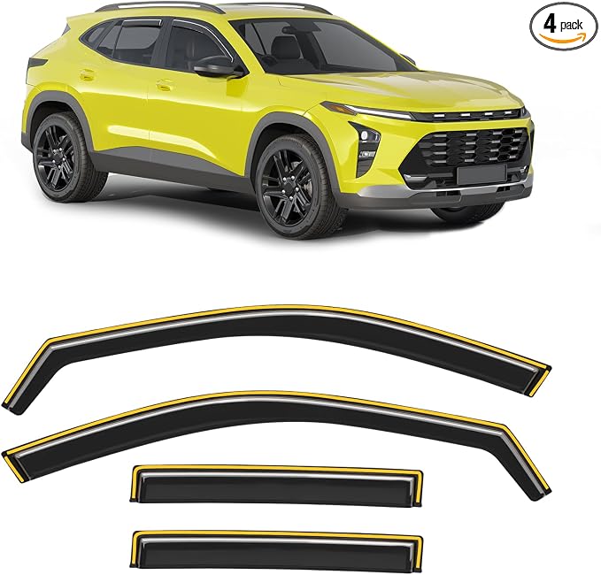 in-Channel Window Rain Guard for Chevy Trax 2024 2025 2026 Rain Guards Side Window Visors Low Profile Vent Visor Extra Durable Window Deflectors Vent Shades