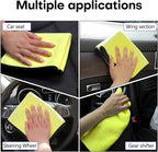 3PCS Car Microfiber Towels, 23.62"×11.81" Lint-Free Microfiber Towels for Cars Wash Drying, Super Absorbent Cleaning Cloths, Reusable Washing & Detailing Towel, Car Cleaning Supplies (Yellow)