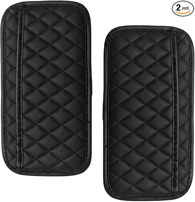 2PCS Car Side Pocket Organizer, Universal Waterproof PU Leather Auto Seat Gap Filler Storage Bag, Self-Adhesive Multifunctional Car Door Sunglasses Holder Pouch for Phone, Card (L)