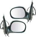 2 Piece Driver and Passenger Side Mirror Assembly Set Electric Adjustment Heated No Memory Chrome Compatible with 1997-2002 Ford Expedition FO1320159 FO1321159
