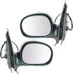2 Piece Driver and Passenger Side Mirror Assembly Set Electric Adjustment Heated No Memory Chrome Compatible with 1997-2002 Ford Expedition FO1320159 FO1321159