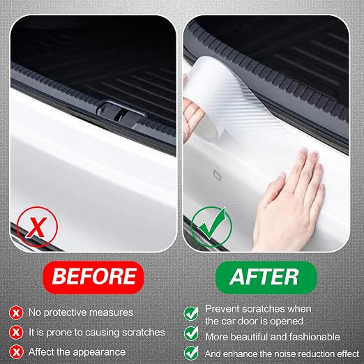 3D Carbon Fiber Clear Car Door Edge Protector, Anti-Collision Door Sill Guard Wrap Film, Universal Vehicle Door Edge Trim Guard 2.7 Inch x 16.5 Ft Transparent