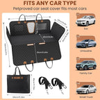 A-Pce 2025 Upgraded 600D Oxford Dog Car Seat Cover for Pets, Waterproof Scratch Resistant Nonslip Back Seat Protector, Heavy Duty Durable Pet Travel Hammock for Sedan SUV, Black