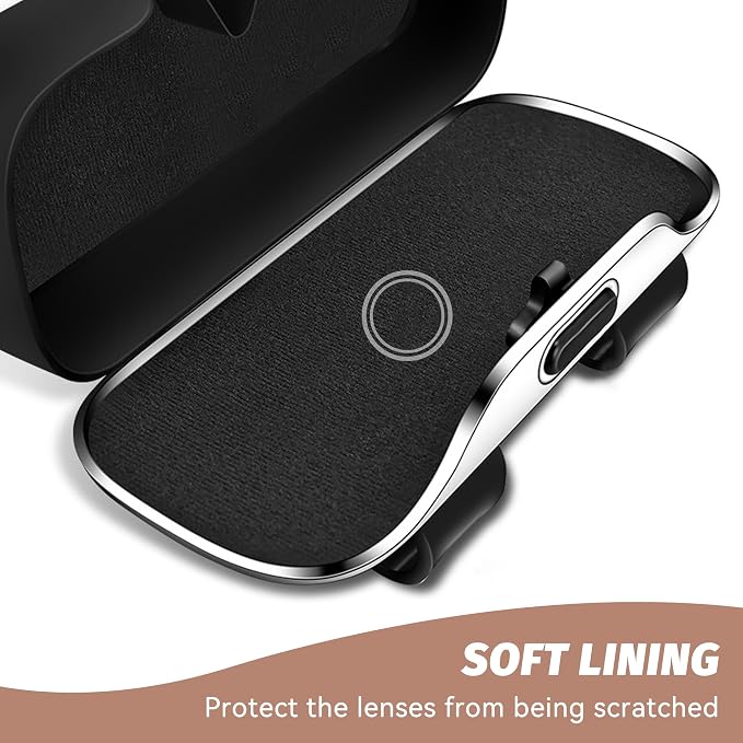 Sunglasses Holder for Car Sun Visor, Protective Automotive Eyeglasses Storage Case Hanger, Car Sunglass Holder Suitable for Truck and Sedan to Place Sunglass (Gray)