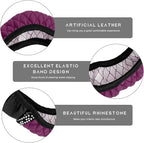 Bling Car Steering Wheel Cover, 15 Inch Sparkly Rhinestone Soft Leather Steering Wheel Protector, Non-Slip Universal Auto Elastic Steering Wheel Covers for Women Girls (Purple)