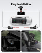 4K STARVIS 2 Dash Cam Front and Rear, 5GHz WiFi 20MB/s Download, 128GB Card Included, Voice Control, Dash Camera for Cars with 3.18" Touch Screen, GPS, Loop Recording, Parking Mode(F7N Touch)