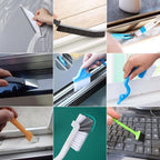 Small Window Track Cleaning Kit, 20Pcs Multi-Purpose Household Cleaning Tools with Squeegee, Detail Brush & Reusable Microfiber Pads for Sliding Door, Glass, Bathroom Mirror, Auto Windshield