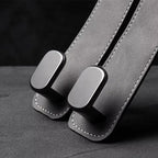 2 Pack Leather Car Headrest Hooks Grey Purse Bag Storage Holders for Car Seats