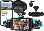4 Channel Dash Cam, 360 Dash Camera FHD 1080Px4 Front and Rear Inside Left Right, Car Camera with 5G WiFi/APP Loop Recording G-Sensor Night Vision Motion Detection Backup Assist
