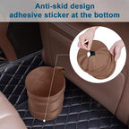 Car Trash Can, 2 Packs Mini Car Garbage Can, Collapsible Trash Bin | Pop-Up Trash Can for Car Front Back Seat, Portable Car Trash Bag Hanging for Vehicle SUV Rv Truck Accessories Interior, Brown
