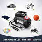 HAUSBELL Tire Inflator 150PSI Portable Air Compressor | 12V DC, 35L/Min fast inflation for SUV, Sedan & more. Digital gauge with auto shut-off. LED light for roadside & night use.