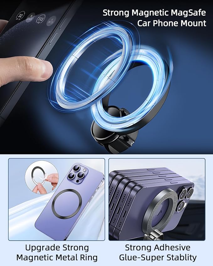 PZK Car Phone Mount for Chevy Trax 2024 2025 Accessories Custom Air Vent | Chevy Magnetic Car Phone Holder Compatible with MagSafe Hands Free 360° Rotation Cell Phone Cradles for All Smartphone