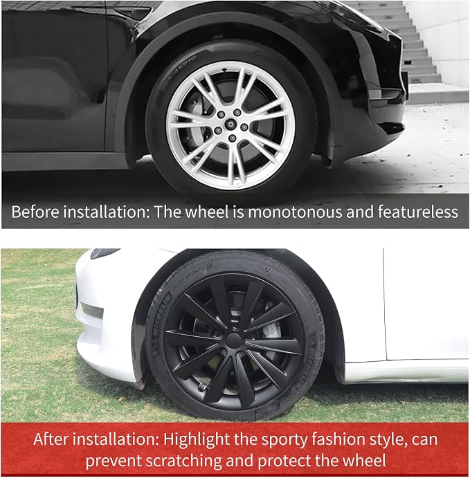 Model 3 Wheel Cover for Tesla Hubcaps 18 inch Wheel Cover 4PCS Model 3 (2017-2023) Hubcaps Wheel Rim Cover Full Rim Car Accessories