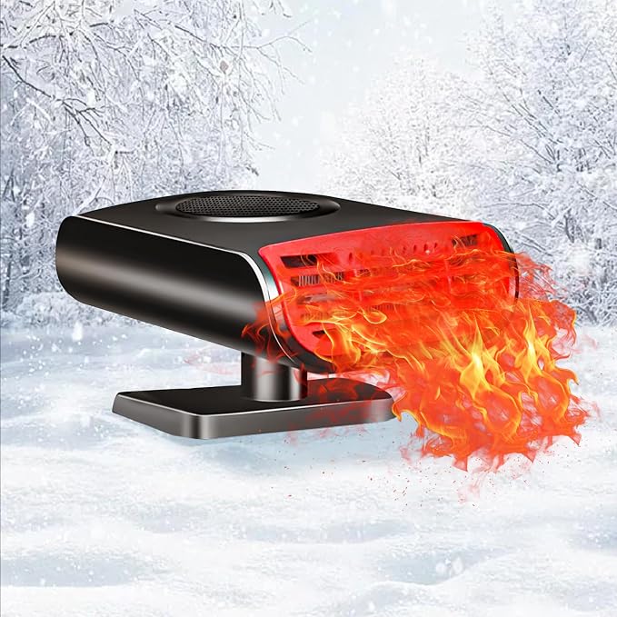 Portable Car Heater, 150W 12V Car Heater and Defroster for Fast Windshield Defrost, 2026 New Upgrade 2-in-1 Cigarette Lighter Heater for Car, Personal Dash Heater for Travel