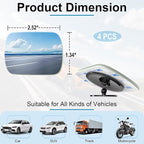4 Pack Blind Spot Mirrors for Car, Frameless Side Mirror Blindspot Convex HD Glass Car Accessories, Side View Mirror Blindspot with Wide Angle Adjustable Stick for Cars, SUVs and Trucks