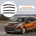 Rain Guards Compatible with 2021-2025 Toyota Sienna, Tape-On Side Window Visor Wind Deflector Vent Visors Car Accessories 4pcs