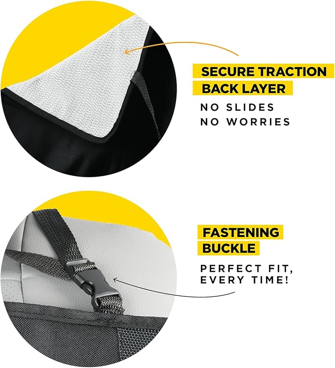 Car Seat Protector for Baby and Child – Non-Slip, Thick Padded Cover with 2 Mesh Pockets – 1 Pack