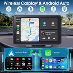 2026 Enhanced Carplay Screen for Car - 7" HD Portable Carplay & Android Auto with Bluetooth, HD Backup Camera, GPS Navigation, Siri, FM Radio, AUX, and Mirror Link – Compatible with All Vehicles