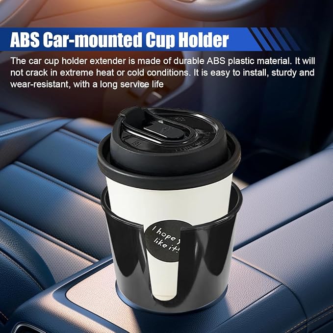 2-in-1 Car Cup Holder Extender, Automotive Drink Holder Adapter with Base, Multifunctional Vehicle Cup Holders Insert for Beverages, Snacks, Bottles, Phone Storage (1PC)