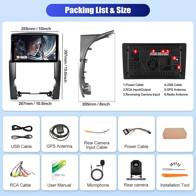 [4+128G] Android 15 Car Radio Stereo for Kia Sorento 2009-2012 with Wireless Carplay&Android Auto,10.1 Inch Car Radio with Mirror Link Bluetooth FM/RDS WiFi GPS EQ DSP SWC+AHD Backup Camera