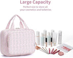 Hanging Toiletry Bag for Women Travel Makeup Bag Organizer Toiletries Bag for Travel Size Essentials Accessories Cosmetics (Pink Flower Buds (Medium))