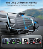 Wireless Car Charger, 15W Fast Charging Auto-Clamping Car Charger Phone Mount Air Vent Cell Phone Holder Compatible iPhone 16/15/14/13/13 Pro/12 pro/12/11, Samsung Galaxy S23/S22/S21/S20, etc