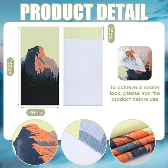2 Pack Car Seat Towel Covers Athletic Running Towel Performance Microfiber Post Workout Sweat Washable Cover Non Slip for Seat Outdoor Sport (Yosemite)