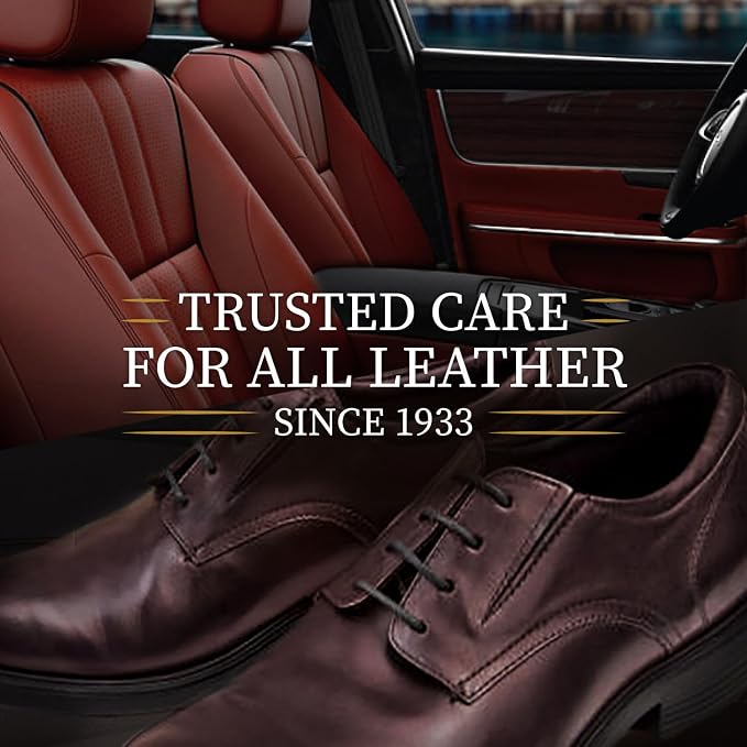 Leather Cleaner & Conditioner Kit by for Furniture, Car Interior, Shoes, Handbags, Includes 2 Application Sponges, Two-Step System, 16 Oz Each