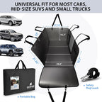 Back Seat Extender for Dogs-Large Space, Hard Bottom PU Leather Dog Car Seat Cover for Back Seat 420lb, Anti-Scratch Backseat Extender for Dogs,Waterproof Dog Hammock for Car, SUV, Truck