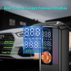 Portable Tire Inflator Air Compressor, 150 PSI Cordless Air Pump, 6000mAh Battery & 12V Car Outlet, Digital Pressure Gauge, Auto Shut-Off, Fast 24L/Min, LED Light, 4 Preset Modes for Car, Bike, Balls