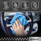 Shop Towels, 100 Pack Commercial Grade Work Rags Microfiber Towels for Cars Cleaning Rags Bulk Detailing Cloth for Automotive Bar Mechanic Restaurant Garage Housekeeping, 11.5"x 11.5", Blue