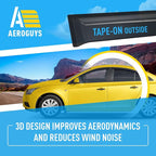 Extra Durable Window Deflectors Tape-On Window Visors Rain Guards Fit for Chevrolet (Chevy) Cruze 2011-2015 Sedan, Sun Visors, Wind Vent for Shades, Exterior Car Accessories - 4pcs. AG0643