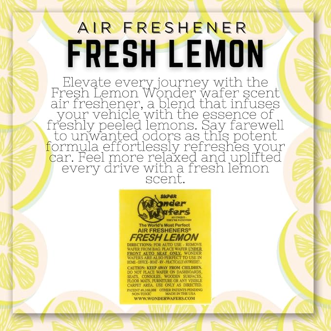 Wonder Wafers 250 Count Unwrapped Automobile Professional Use Air Fresheners Car and Truck Detail (Fresh Lemon)