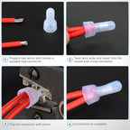 300PCS CE5 Closed End Crimp Terminal 12-10 Gauge Nylon Insulated Closed End Wire Cap Wire Connectors Crimp Cap Terminals Connectors for Automotive Car Truck Boats Marine Electrical Wiring