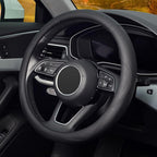Black Steering Wheel Cover, Universal 15 inch, Microfiber Leather Black, Soft and Odorless, Durable Leather Cover with Anti-Slip Lining