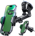 Phone Holders for Your Car 2026 Ultimate Phone Mount Military-Grade Windshield Dashboard Vent【Newest Best Strongest】 Cell Phone Car Mount for iPhone 16 Pro Max 15 Samsung Android,Green