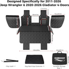 for Jeep Hard Bottom Back Seat Extender for Dogs: for Jeep Wrangler JK JL 2011-2026 & Gladiator JT 2020-2026 4-Door Waterproof 420 lbs Dog Car Seat Cover Dog Hammock W/Door & Seat Protection