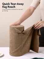 Microfiber Cleaning Cloth Roll -40 Pack, Tear Away Microfiber Towels, 12" x 12", Reusable, Washable, Scratch Free, Ultra Absorbent for All-Around Cleaning Supplies (TAN)
