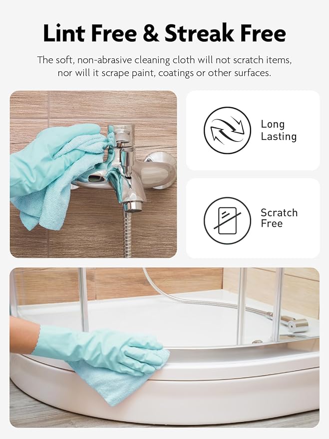 Microfiber Cleaning Cloth Roll -40 Pack, Tear Away Microfiber Towels, 12" x 12", Reusable, Washable, Scratch Free, Ultra Absorbent Dishcloth for All-Around Cleaning Supplies (Blue)