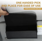 Sunglasses Holder for Car Visor, PU Leather Visor Sunglasses Holder Clip, Auto Eyeglasses Protective Storage Case, Universal Cars Sunvisor Accessories Organizer Box for Sedan, SUV, Van (Black)