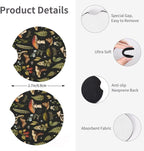 Vintage Mushroom Steering Wheel Cover Universal 14.5-15 Inch, Non-Slip Retro Mushroom Car Accessories for Women Men