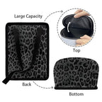 Black Leopard Print Car Trash Can with Lid, Leak Proof Auto Trash Bag Hanging Vehicle Garbage Can Multipurpose Storage Container for Back Seat Road Trip