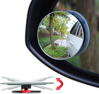 2" Round Blind Spot Mirrors, Adjustabe HD Glass Convex Wide Angle Rear View Car SUV Universal Fit Stick-On Lens, Pack of 4