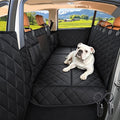Back Seat Extender for Dogs + 2 Dog Seat Belts, Waterproof Heavy Duty Hard Bottom Car Seat Cover for Dogs with Door Protector Cover & Mesh Window | Dog Hammock for Car Pet Seat Protector for Car/Suv