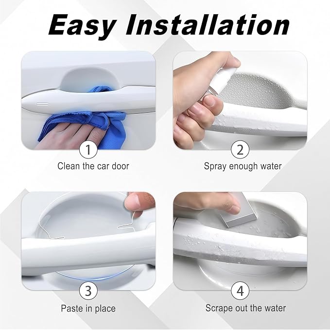 10 PCS Car Door Handle Scratch Protector, Transparent Film Invisible Door Handle Protectors for Vehicles, Guard Scratch Paint Shield for Cars SUVs Trucks (Clear)