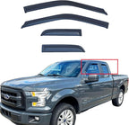 Tape On Window Visors Compatible with 2015-2025 Ford F-150 Extended Cab (SuperCab),2017-2025 F-250/350 SuperDuty Super Cab,Side Vent Window Deflector Rain Guard Shade,Truck Accessories-4pcs