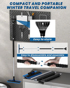 2025 Extra Long 55.7" Ice Scrapers for Car Windshield Multi-Functional Detachable Car Ice Scraper with Foam Grip and 270° Pivoting Brush Head Snow Brush for SUV Truck Auto (Blue)