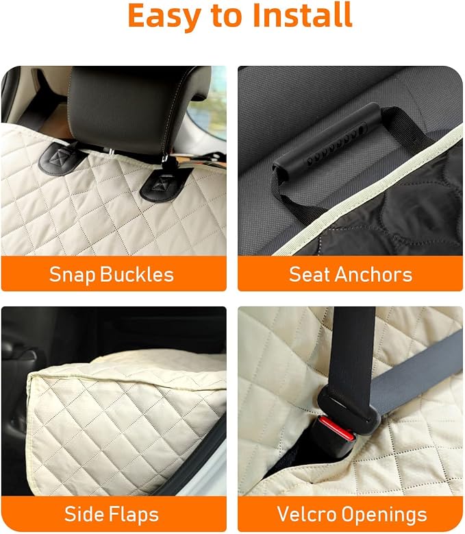 Waterproof Scratchproof Pet Bench Seat Covers for Cars, SUVs, Nonslip Durable Back Seat Cover for Dogs, 600D Oxford Fabric, Machine Washable