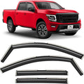 Voron Glass in-Channel Extra Durable Rain Guards for Nissan Titan 2017-2024 Crew Cab, Window Deflectors, Vent Window Visors, 4 Pieces - 200589